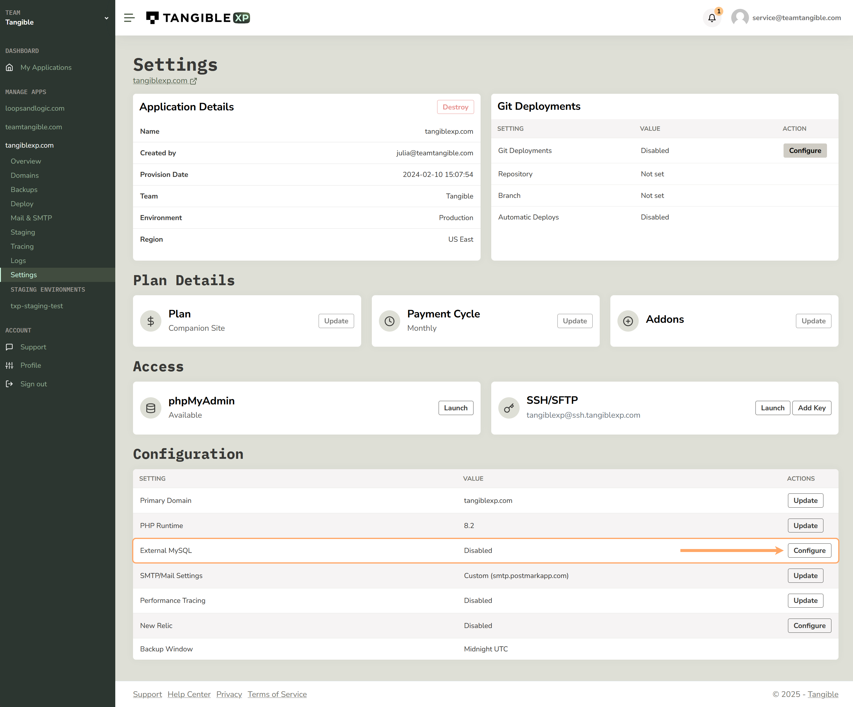 External MySQL