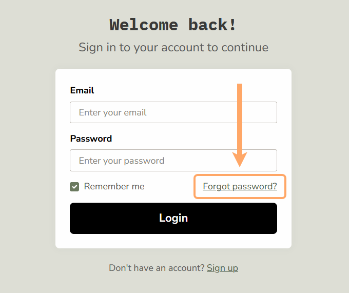 Forgot your password