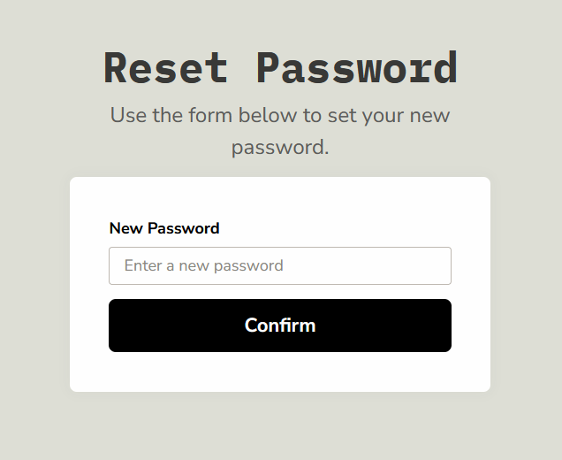 Password Reset Email