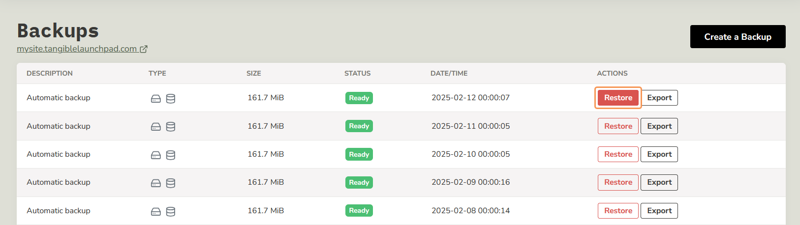 Restore Backup