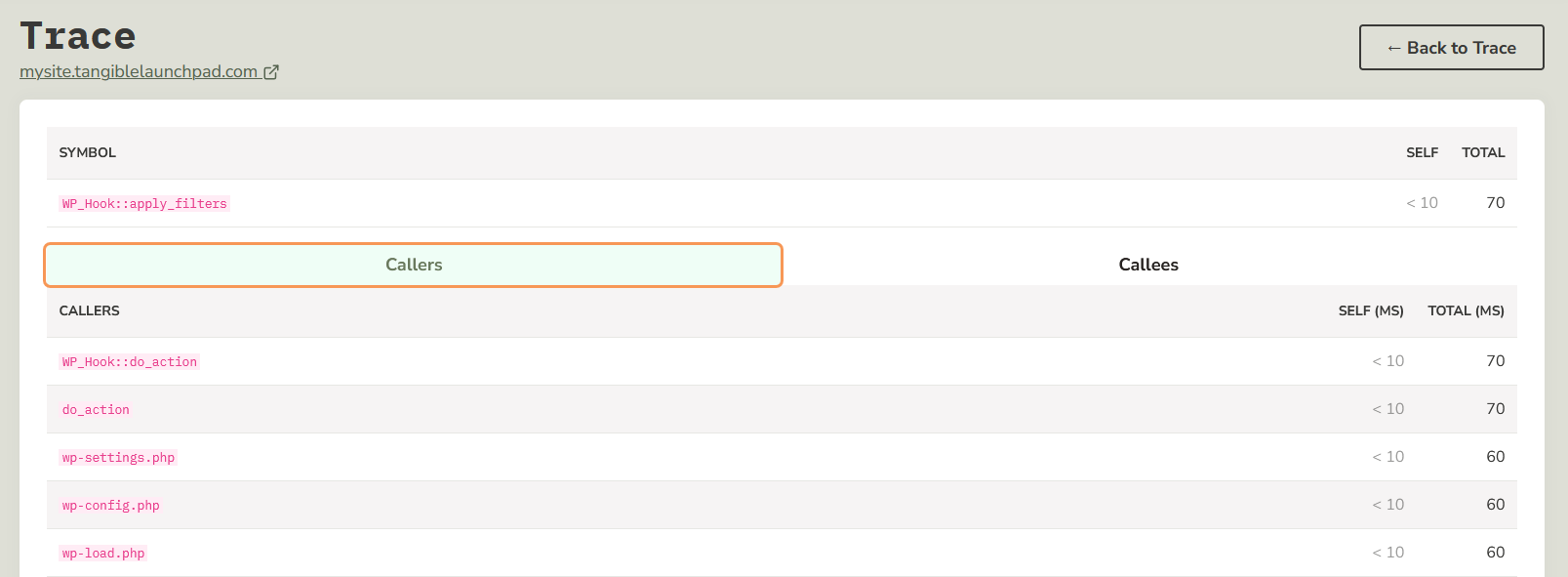 Trace Function View